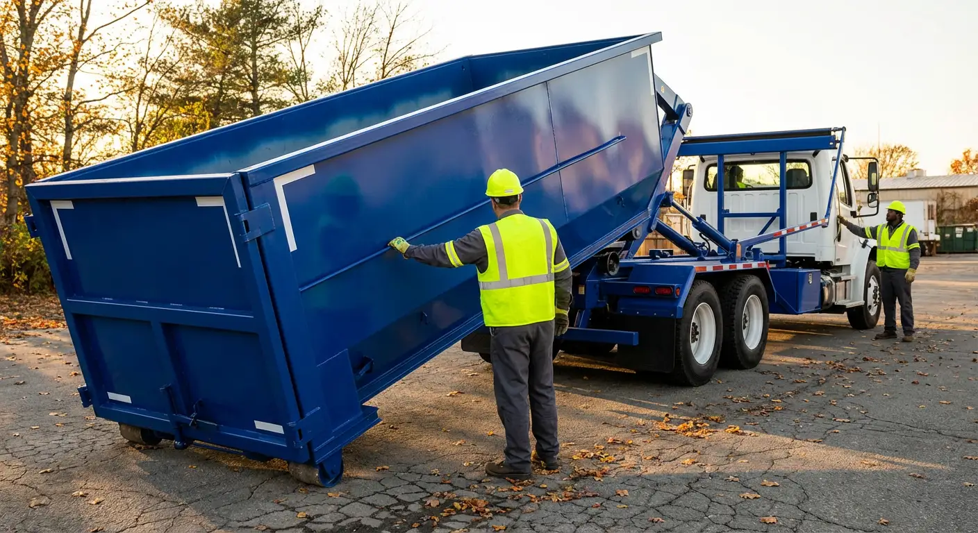 Commercial roll-off dumpster delivery truck in Largo, FL